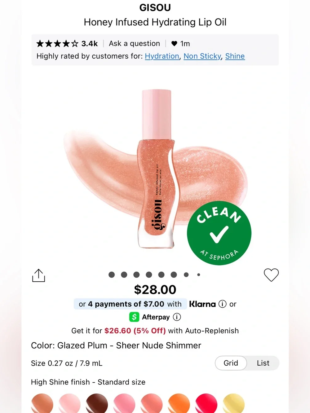 Gisou Honey Infused Hydrating Lip Oil in Glazed Plum (NEW NO BOX)